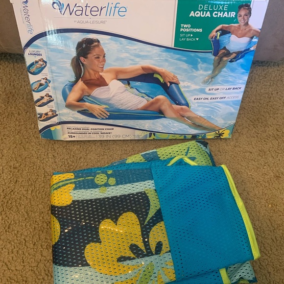 Blue Inflatable Swim Float with Contoured Design - Picture 3 of 3